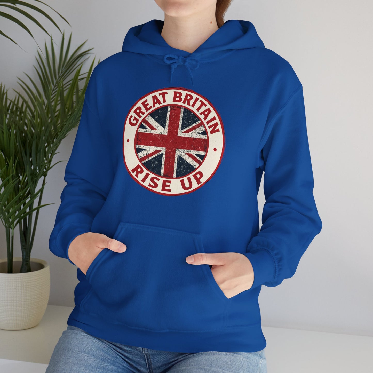 Great Britain Rise Up Hoodie | Unisex Heavy Blend Sweatshirt | Perfect for Pride, Travel, or Everyday Wear