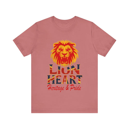 Lion Heart Heritage Tee, Pride T-Shirt, Unisex Casual Top, Gifts for Dad, Birthday Apparel, Family Reunion Wear