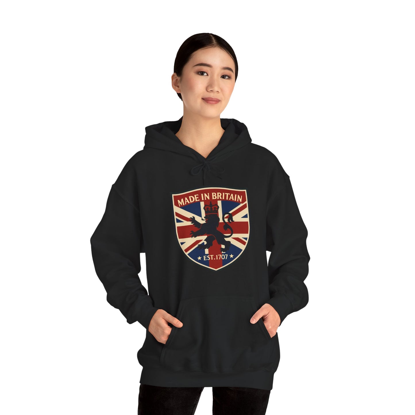 British Pride Hoodie - Unisex Heavy Blend™ Sweatshirt, Made in Britain, Cozy Gift for Her/Him, Casual Wear, Travel, Holiday Apparel