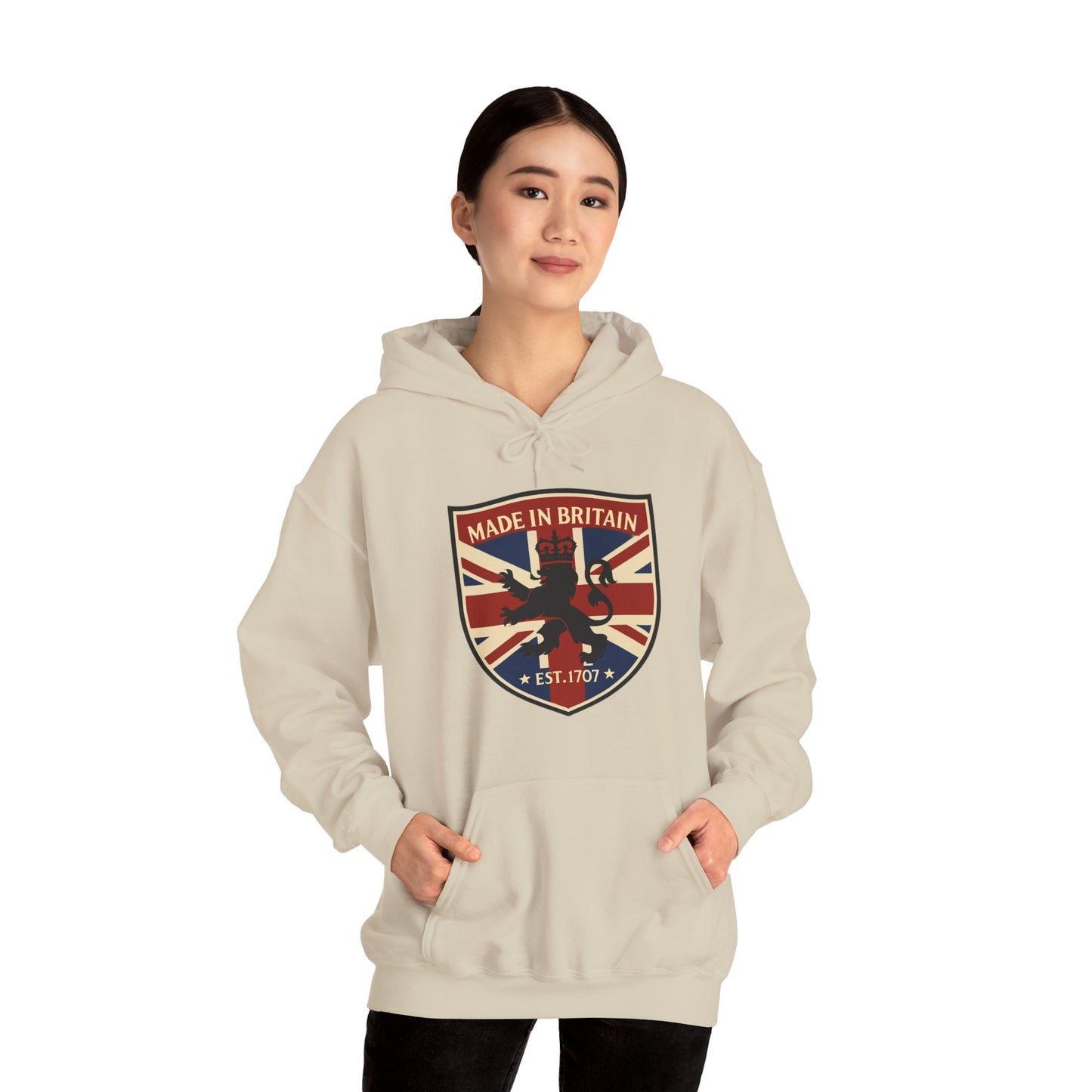 British Pride Hoodie - Unisex Heavy Blend™ Sweatshirt, Made in Britain, Cozy Gift for Her/Him, Casual Wear, Travel, Holiday Apparel