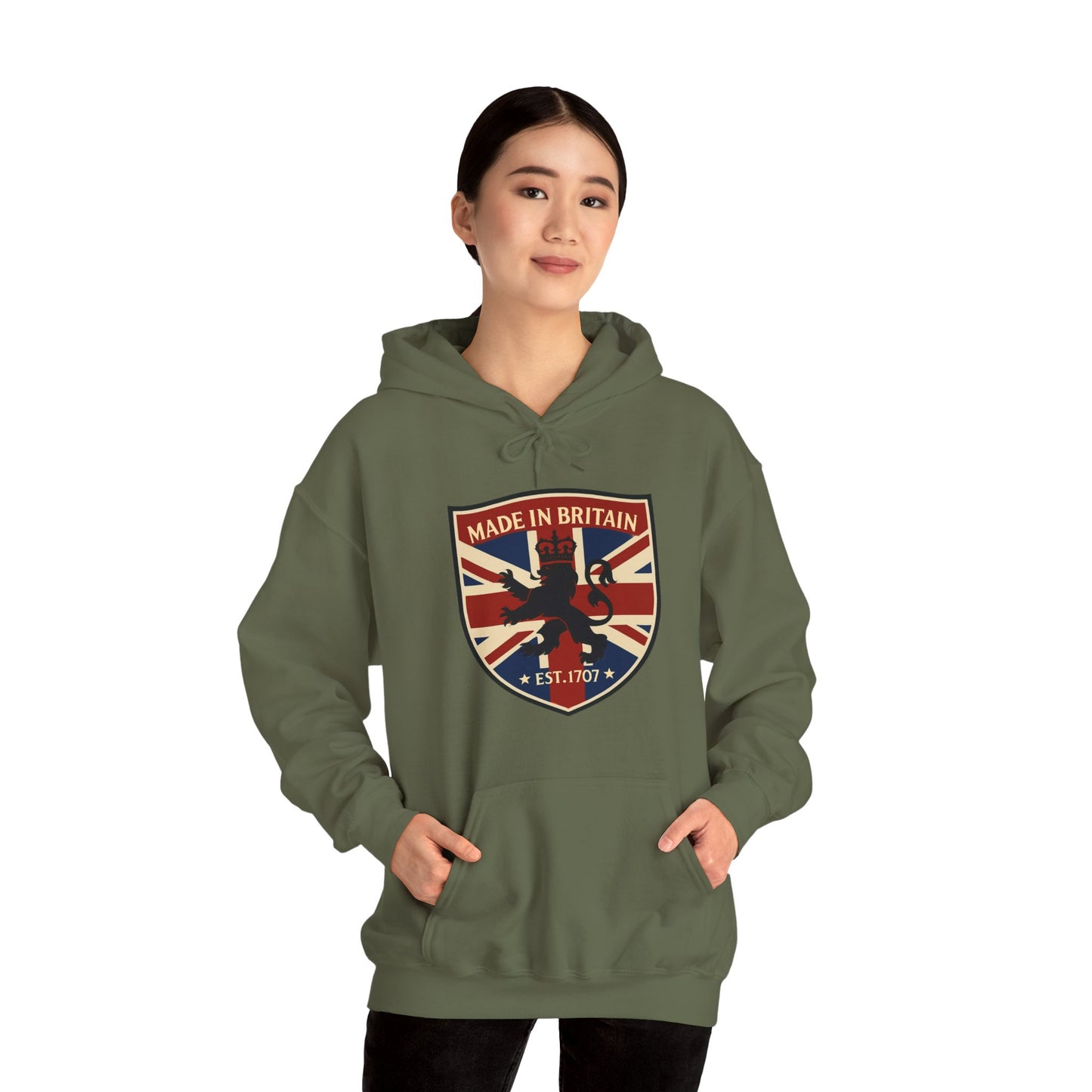 British Pride Hoodie - Unisex Heavy Blend™ Sweatshirt, Made in Britain, Cozy Gift for Her/Him, Casual Wear, Travel, Holiday Apparel