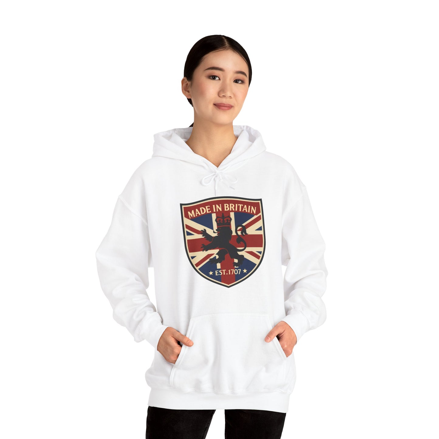 British Pride Hoodie - Unisex Heavy Blend™ Sweatshirt, Made in Britain, Cozy Gift for Her/Him, Casual Wear, Travel, Holiday Apparel