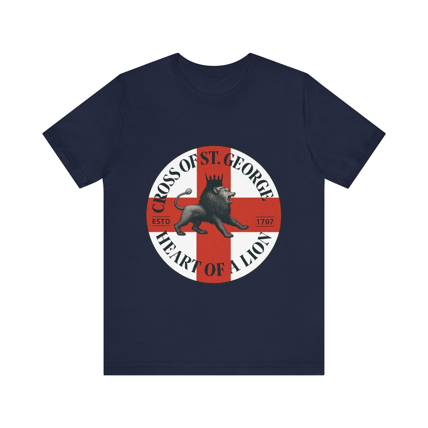 St. George's Heart of a Lion Tee - Unisex Jersey Short Sleeve Shirt, Casual Wear, Sport Fan Gear, Gift for Holidays