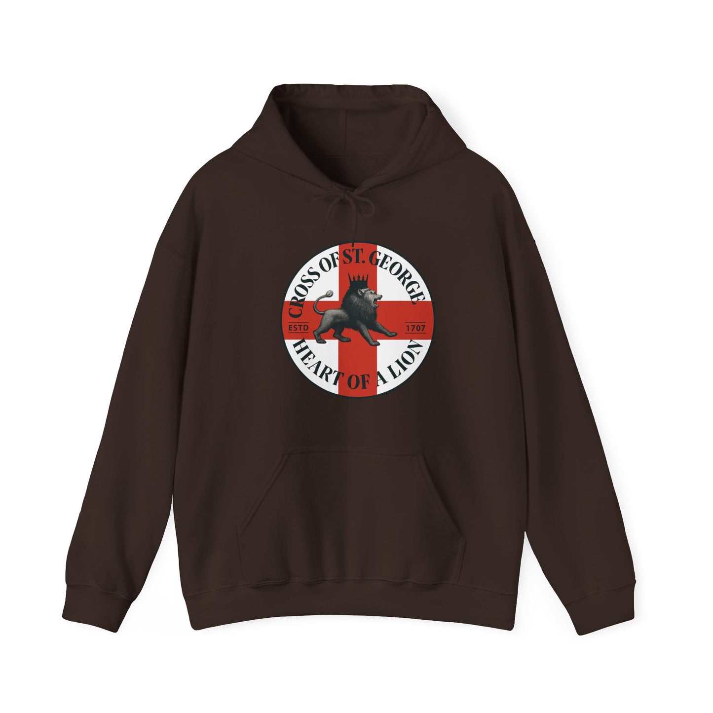 St. George Hoodie, Unisex Heavy Blend Sweatshirt, Heart of Lion Design, Casual Wear, Gift for Her/Him, Spring/Fall Fashion
