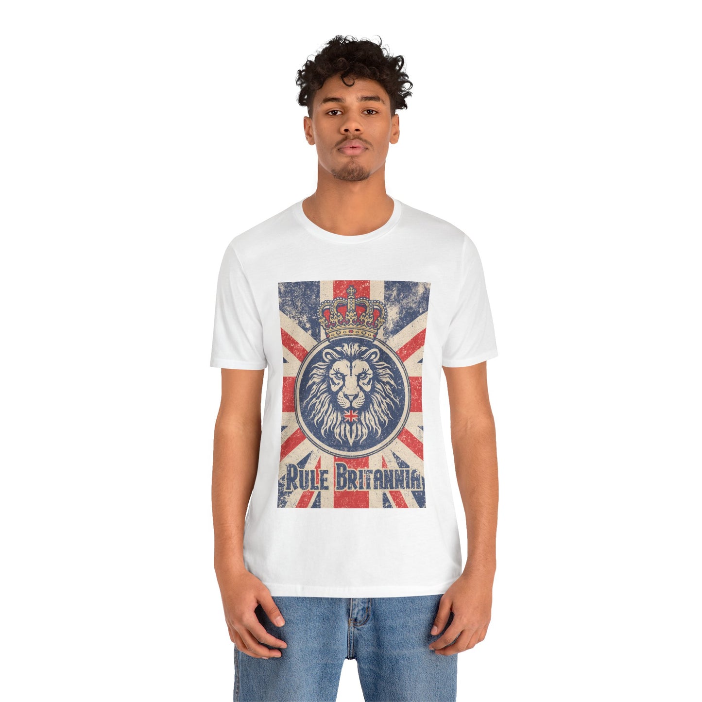 Vintage-Inspired Lion Graphic Tee, Rule Britannia Shirt, Unisex Casual Wear, British Pride Apparel, Perfect for Festivals or Gifting