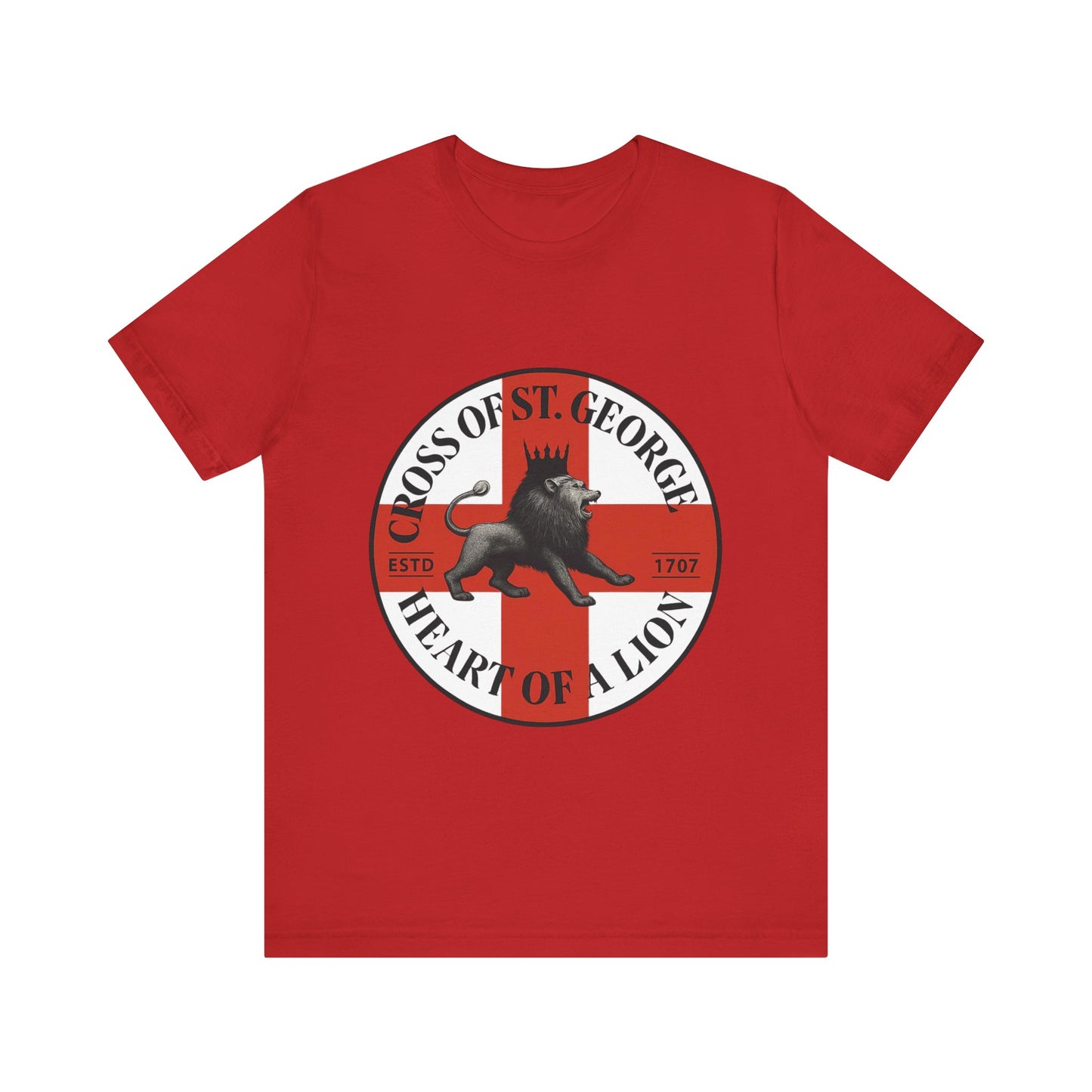 St. George's Heart of a Lion Tee - Unisex Jersey Short Sleeve Shirt, Casual Wear, Sport Fan Gear, Gift for Holidays