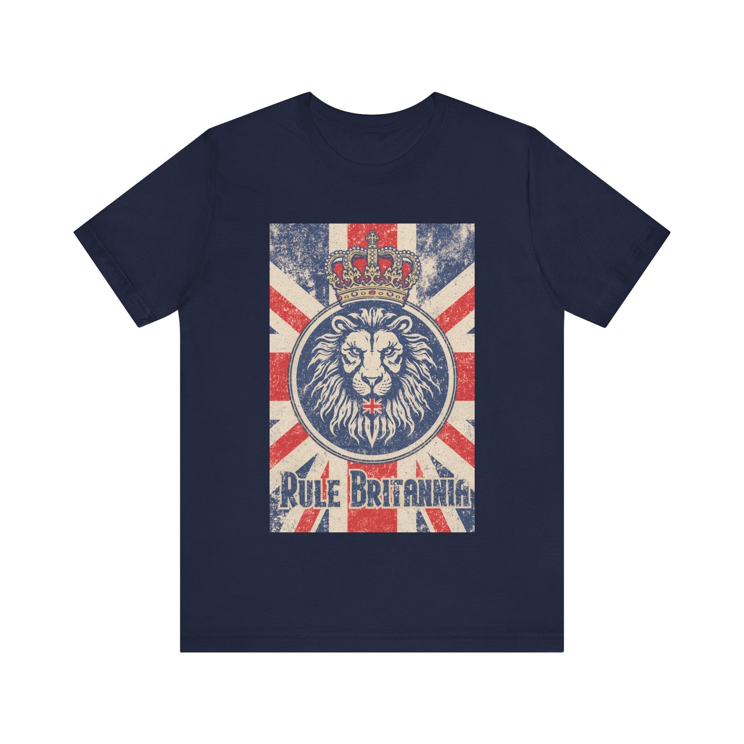 Vintage-Inspired Lion Graphic Tee, Rule Britannia Shirt, Unisex Casual Wear, British Pride Apparel, Perfect for Festivals or Gifting