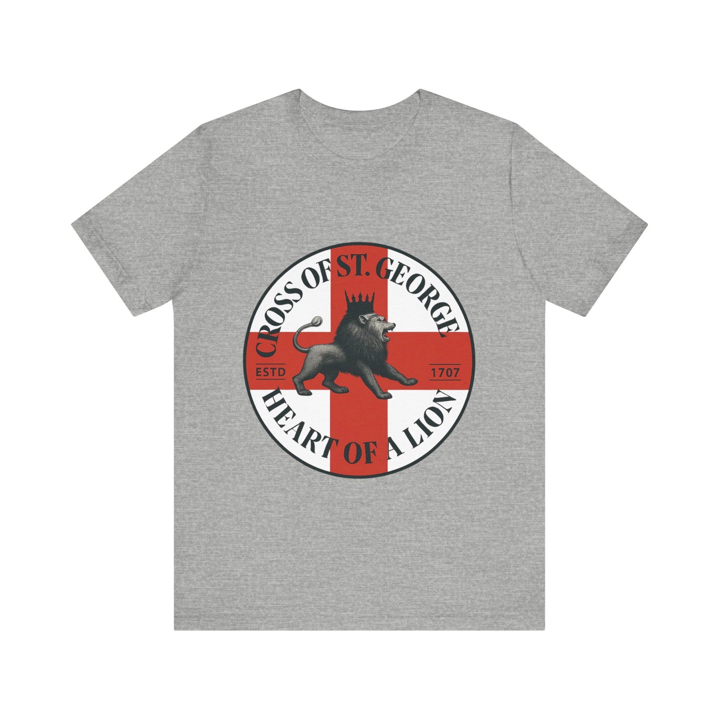 St. George's Heart of a Lion Tee - Unisex Jersey Short Sleeve Shirt, Casual Wear, Sport Fan Gear, Gift for Holidays