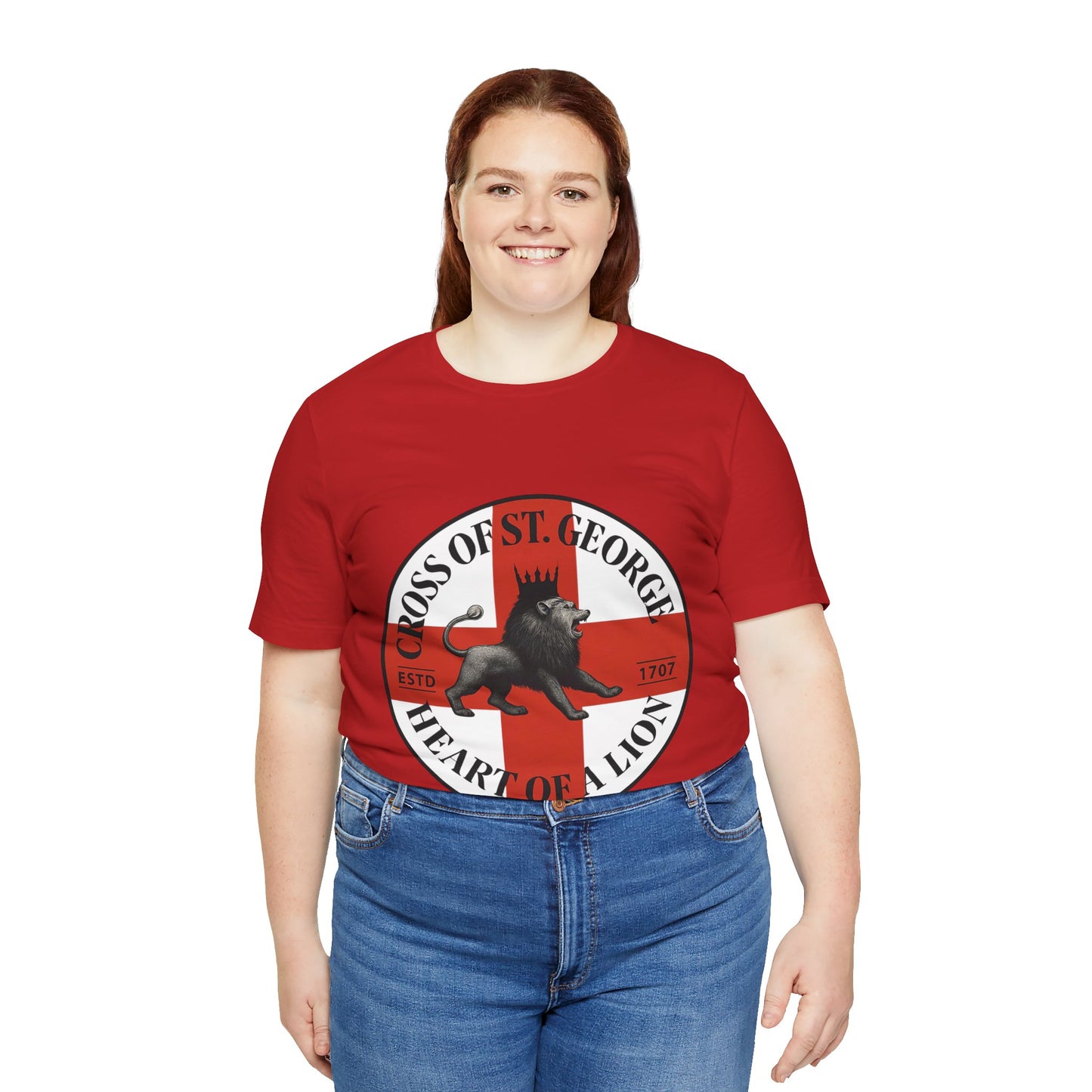 St. George's Heart of a Lion Tee - Unisex Jersey Short Sleeve Shirt, Casual Wear, Sport Fan Gear, Gift for Holidays