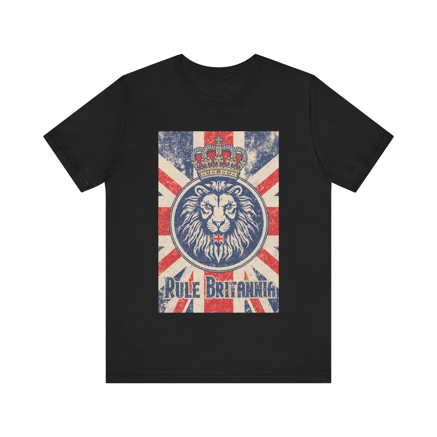 Vintage-Inspired Lion Graphic Tee, Rule Britannia Shirt, Unisex Casual Wear, British Pride Apparel, Perfect for Festivals or Gifting