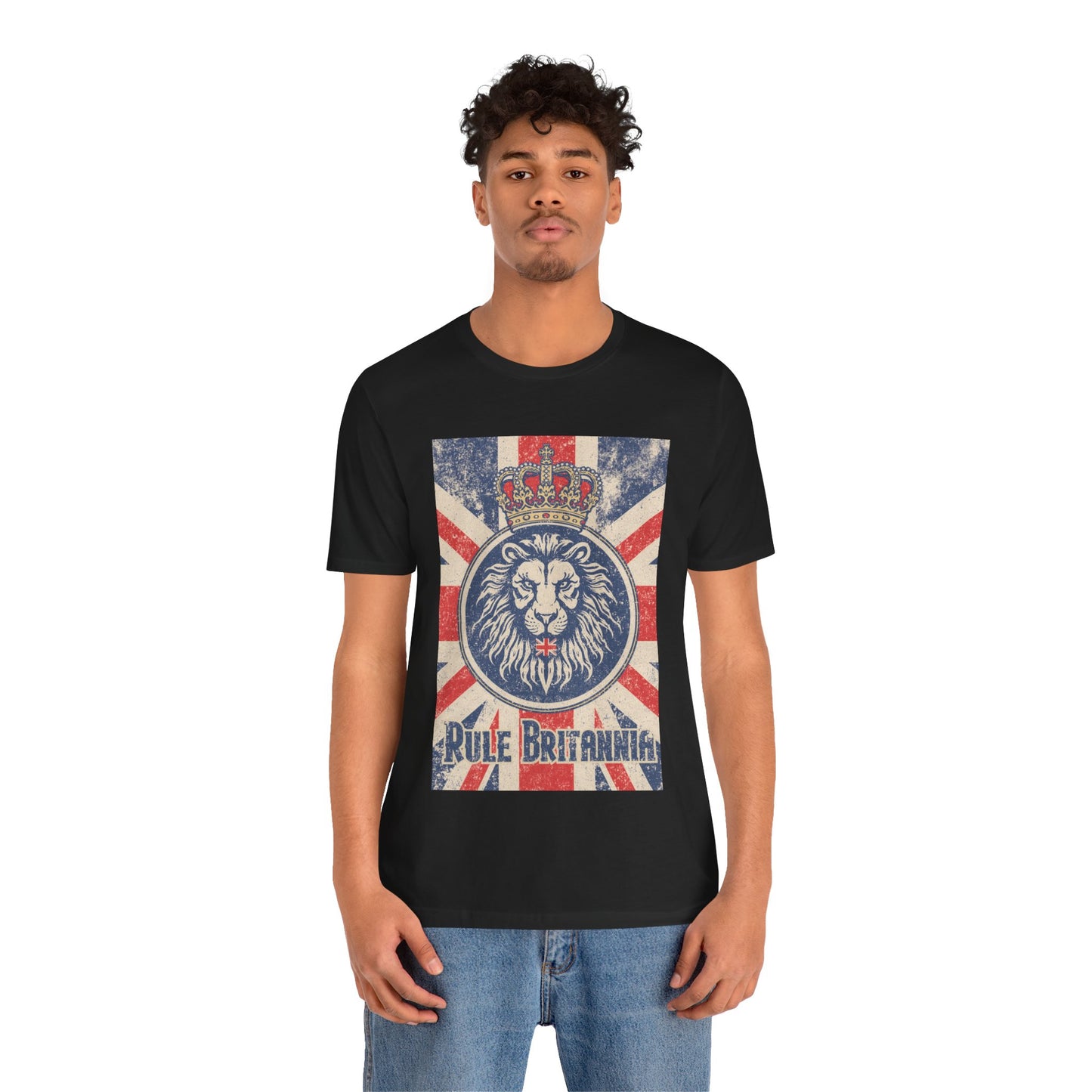 Vintage-Inspired Lion Graphic Tee, Rule Britannia Shirt, Unisex Casual Wear, British Pride Apparel, Perfect for Festivals or Gifting