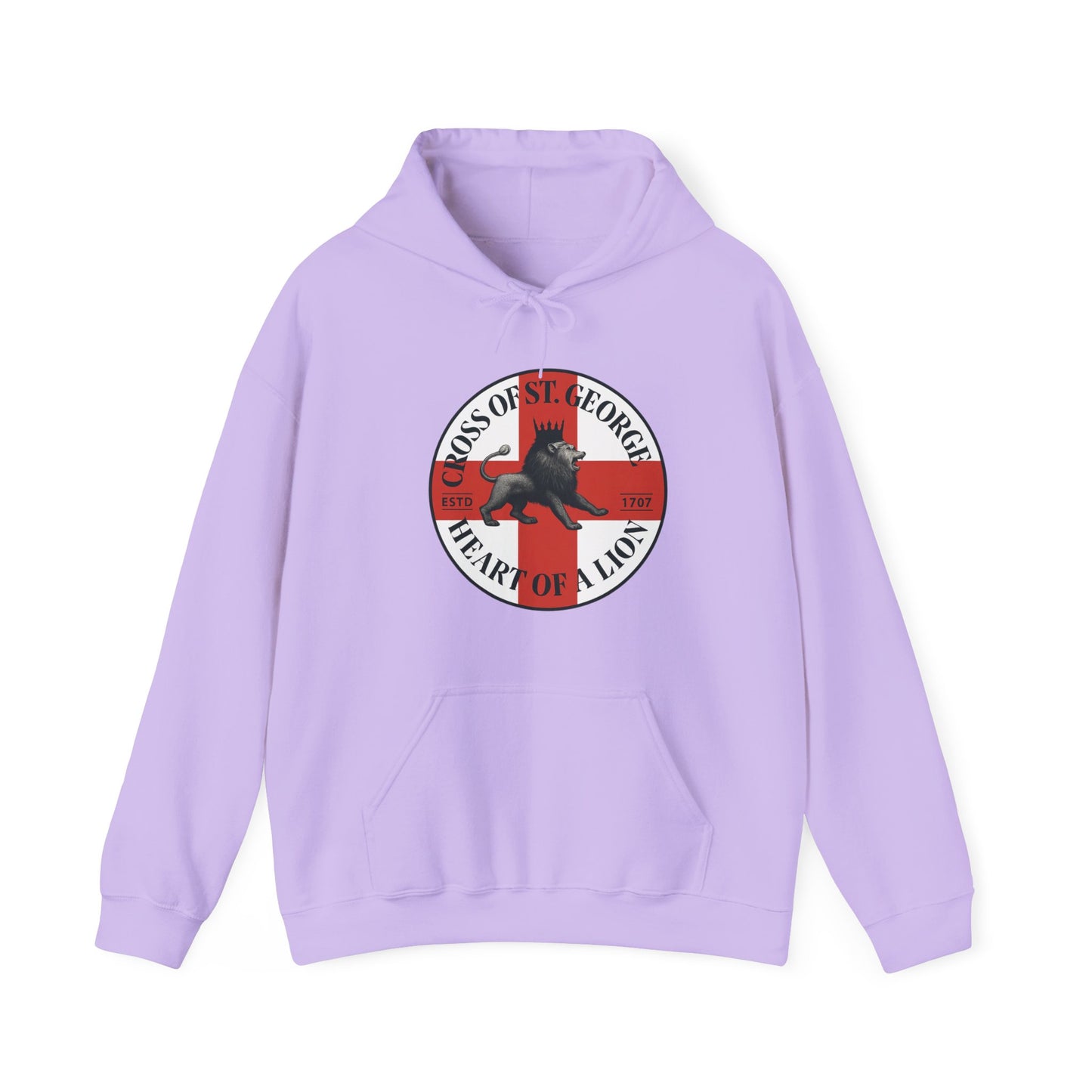 St. George Hoodie, Unisex Heavy Blend Sweatshirt, Heart of Lion Design, Casual Wear, Gift for Her/Him, Spring/Fall Fashion