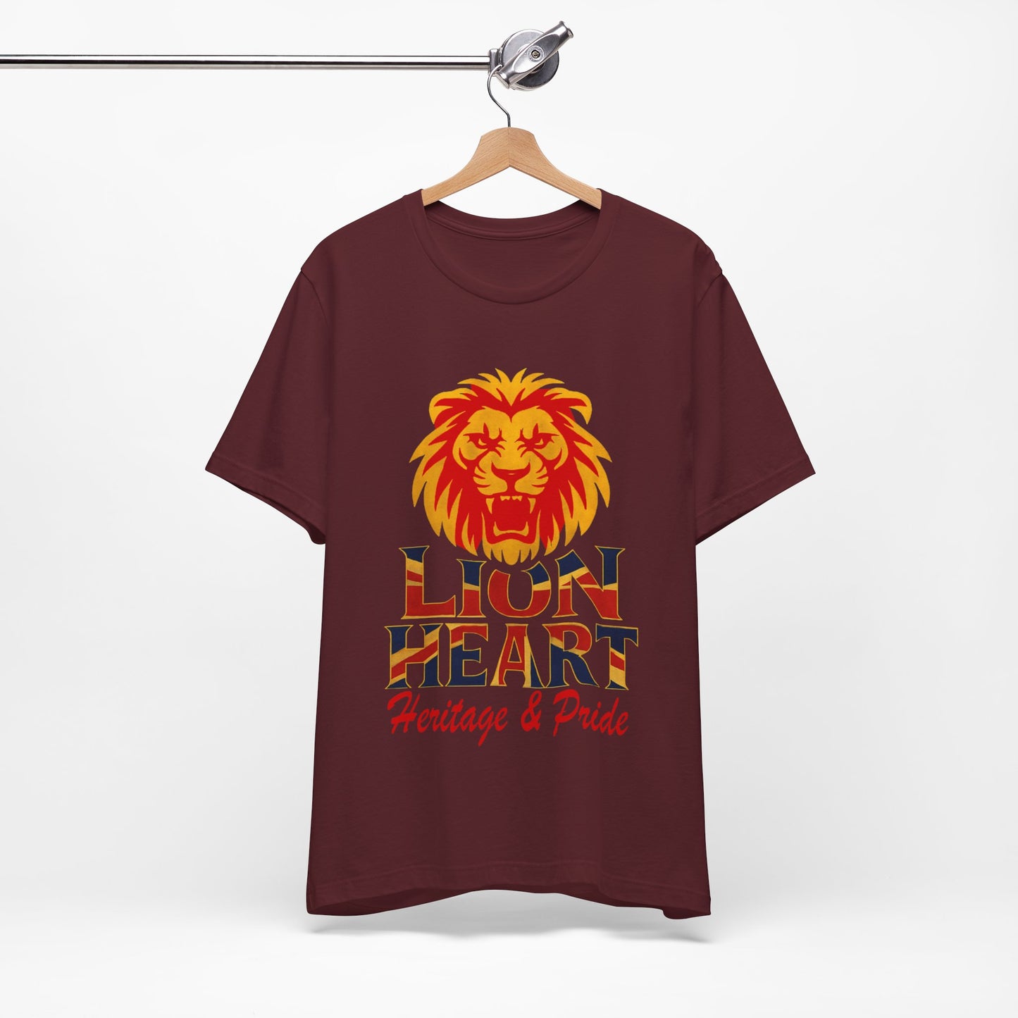 Lion Heart Heritage Tee, Pride T-Shirt, Unisex Casual Top, Gifts for Dad, Birthday Apparel, Family Reunion Wear