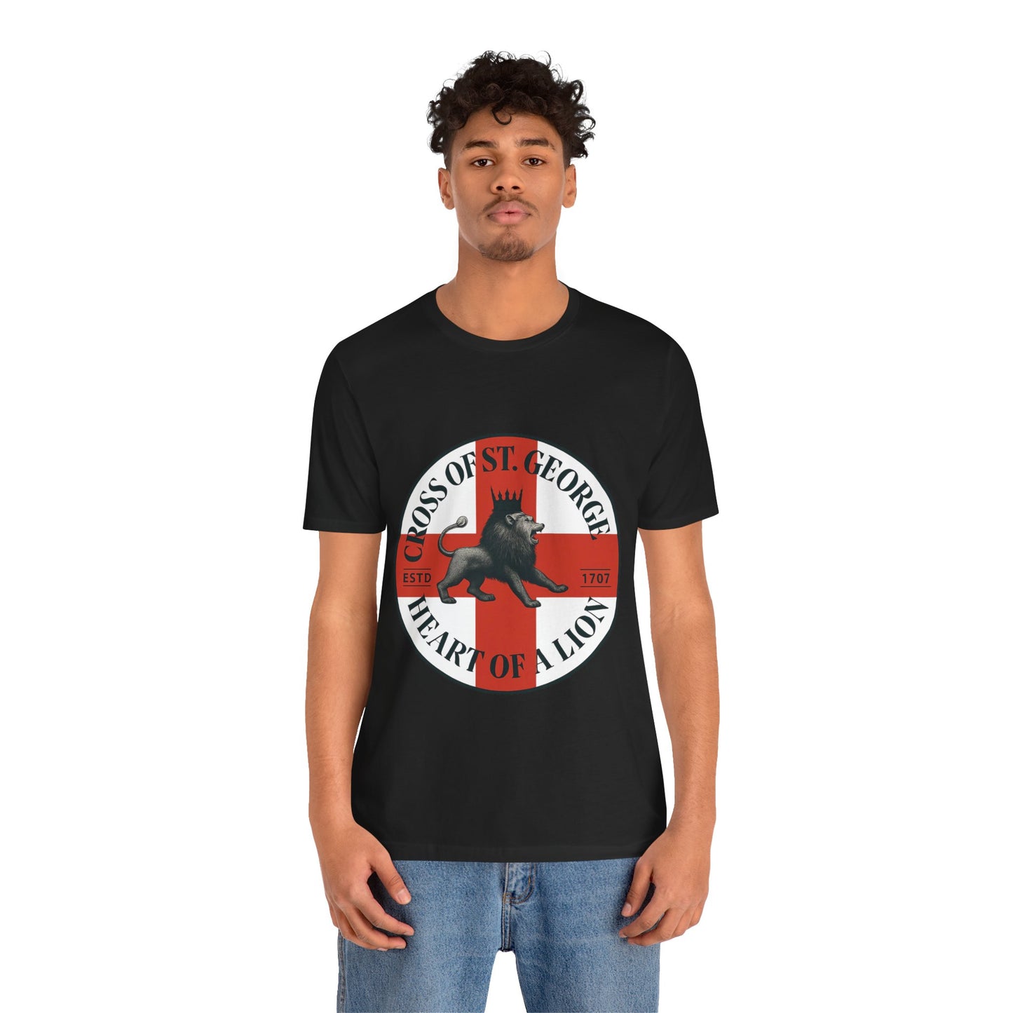 St. George's Heart of a Lion Tee - Unisex Jersey Short Sleeve Shirt, Casual Wear, Sport Fan Gear, Gift for Holidays