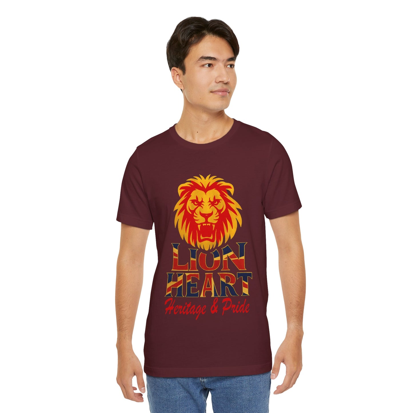 Lion Heart Heritage Tee, Pride T-Shirt, Unisex Casual Top, Gifts for Dad, Birthday Apparel, Family Reunion Wear