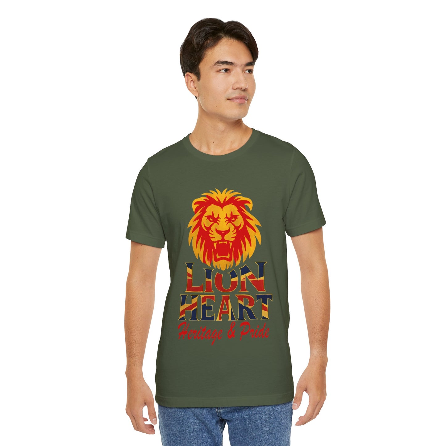 Lion Heart Heritage Tee, Pride T-Shirt, Unisex Casual Top, Gifts for Dad, Birthday Apparel, Family Reunion Wear