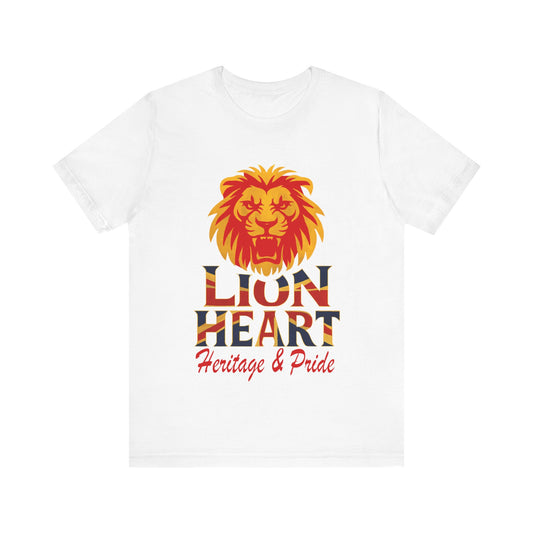 Lion Heart Heritage Tee, Pride T-Shirt, Unisex Casual Top, Gifts for Dad, Birthday Apparel, Family Reunion Wear