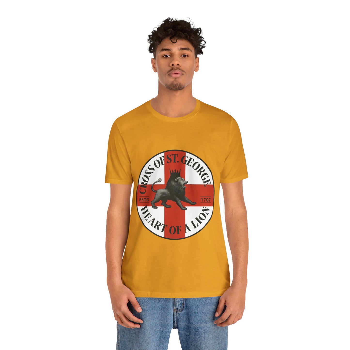 St. George's Heart of a Lion Tee - Unisex Jersey Short Sleeve Shirt, Casual Wear, Sport Fan Gear, Gift for Holidays