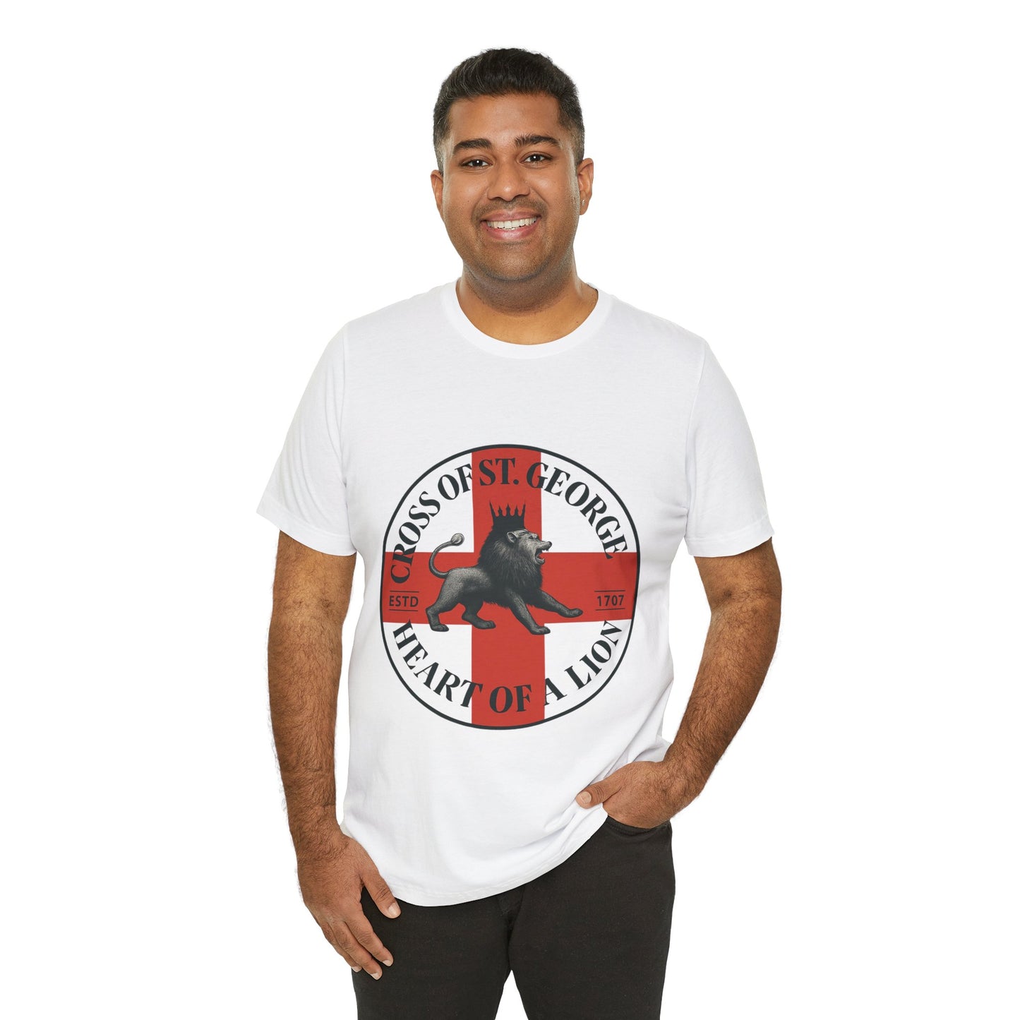 St. George's Heart of a Lion Tee - Unisex Jersey Short Sleeve Shirt, Casual Wear, Sport Fan Gear, Gift for Holidays