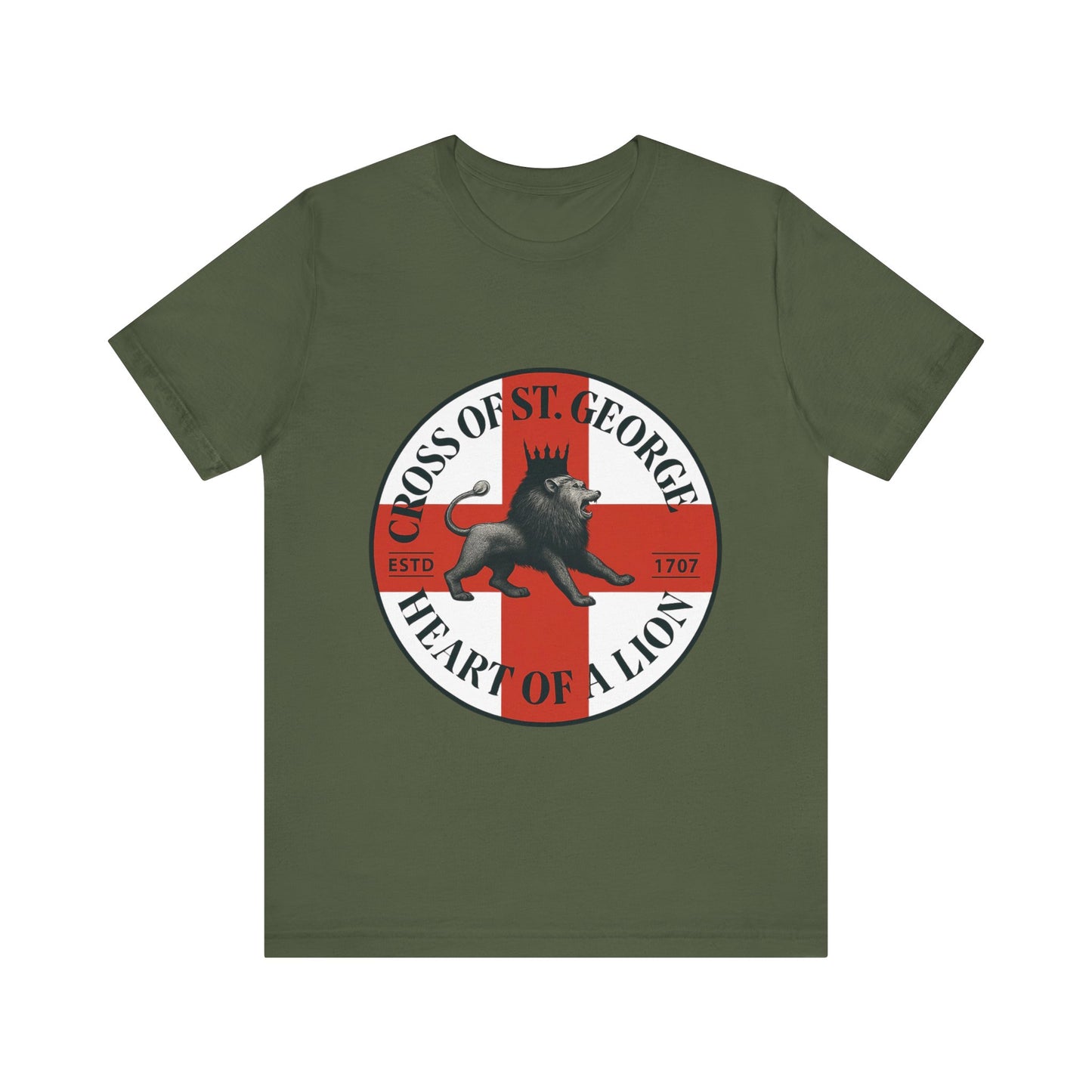 St. George's Heart of a Lion Tee - Unisex Jersey Short Sleeve Shirt, Casual Wear, Sport Fan Gear, Gift for Holidays