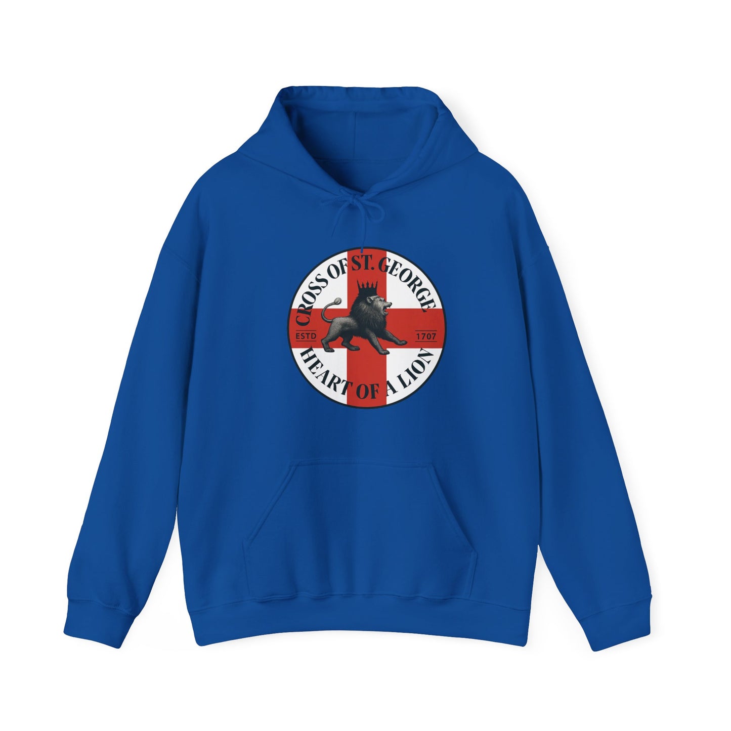 St. George Hoodie, Unisex Heavy Blend Sweatshirt, Heart of Lion Design, Casual Wear, Gift for Her/Him, Spring/Fall Fashion