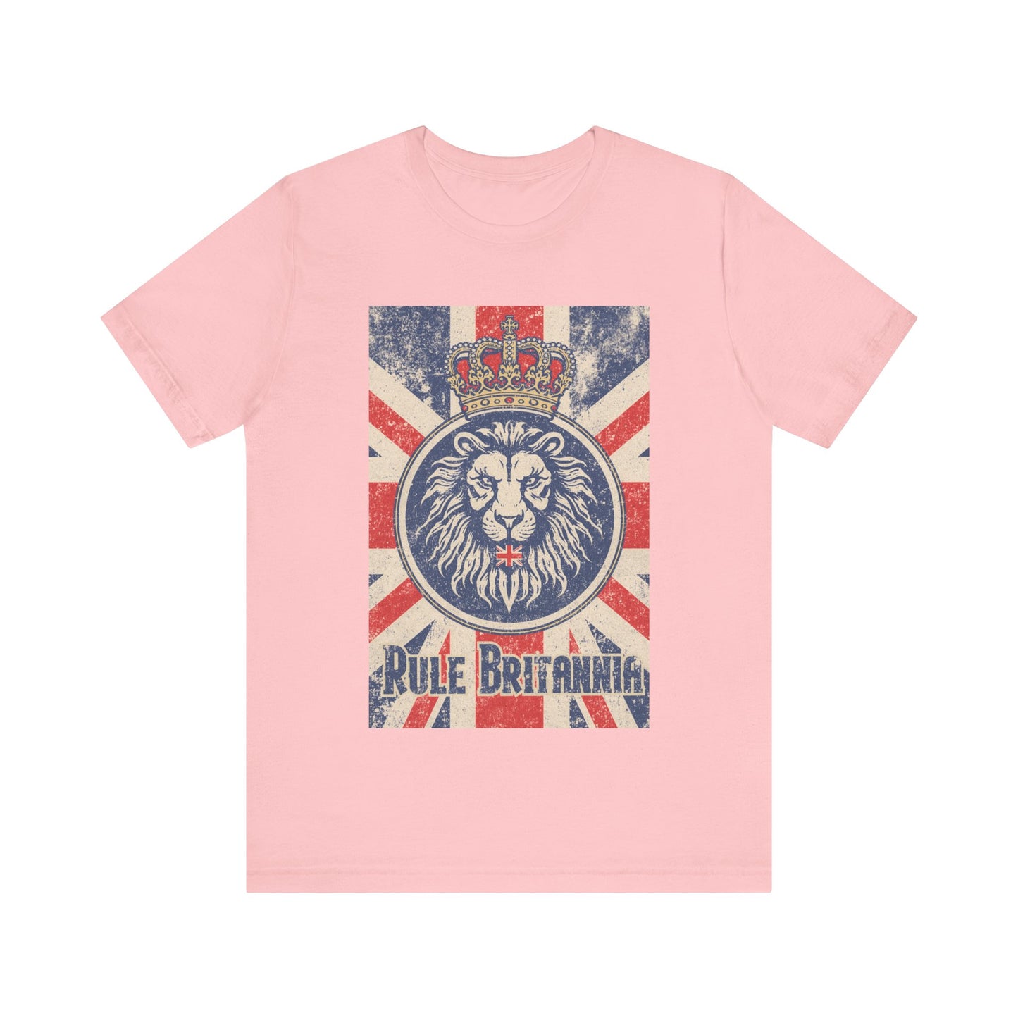 Vintage-Inspired Lion Graphic Tee, Rule Britannia Shirt, Unisex Casual Wear, British Pride Apparel, Perfect for Festivals or Gifting