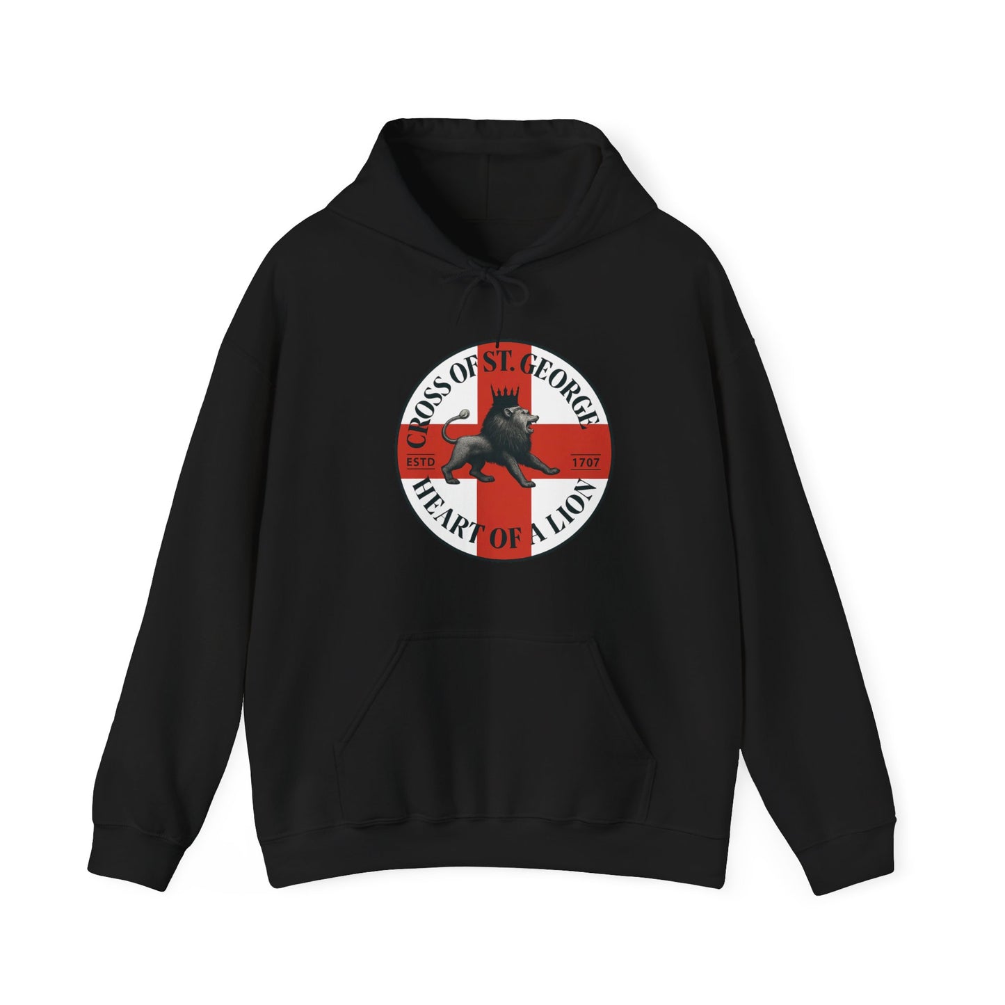St. George Hoodie, Unisex Heavy Blend Sweatshirt, Heart of Lion Design, Casual Wear, Gift for Her/Him, Spring/Fall Fashion
