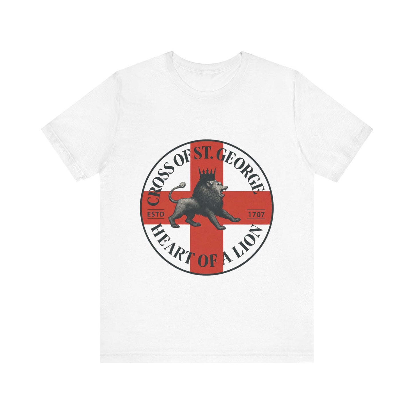 St. George's Heart of a Lion Tee - Unisex Jersey Short Sleeve Shirt, Casual Wear, Sport Fan Gear, Gift for Holidays