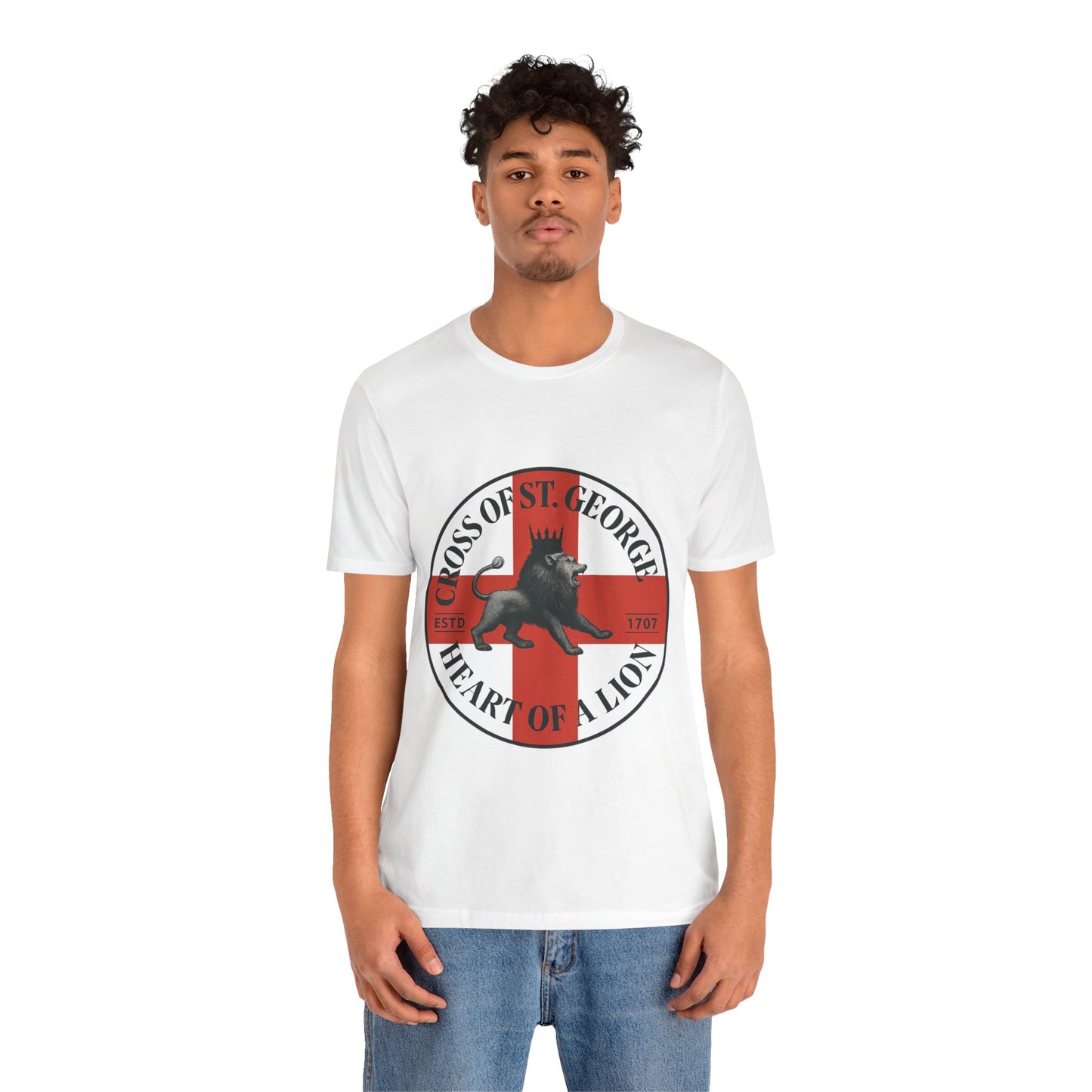 St. George's Heart of a Lion Tee - Unisex Jersey Short Sleeve Shirt, Casual Wear, Sport Fan Gear, Gift for Holidays