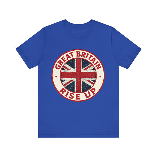 Great Britain Rise Up Tee, Unisex Short Sleeve Shirt, British Pride Apparel, UK Gift, Casual Wear, Patriot T-Shirt