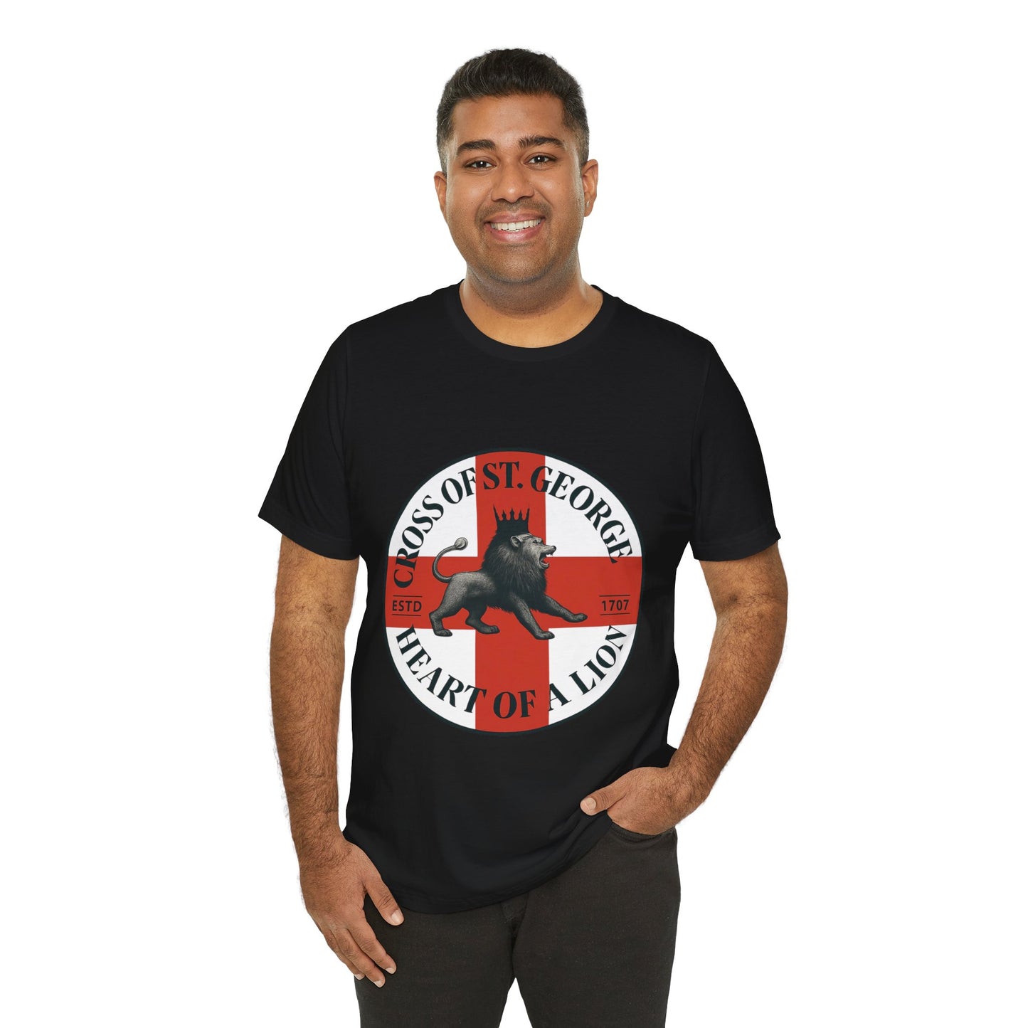 St. George's Heart of a Lion Tee - Unisex Jersey Short Sleeve Shirt, Casual Wear, Sport Fan Gear, Gift for Holidays