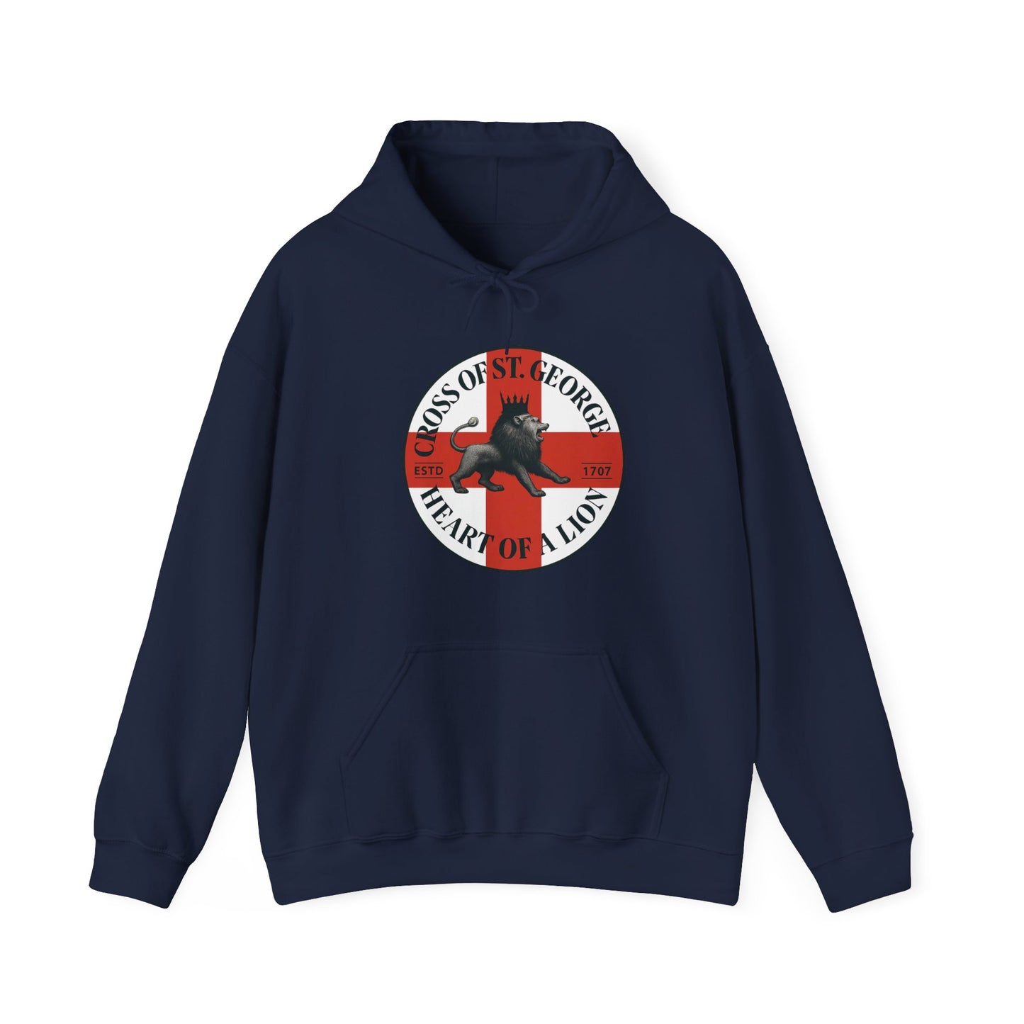 St. George Hoodie, Unisex Heavy Blend Sweatshirt, Heart of Lion Design, Casual Wear, Gift for Her/Him, Spring/Fall Fashion